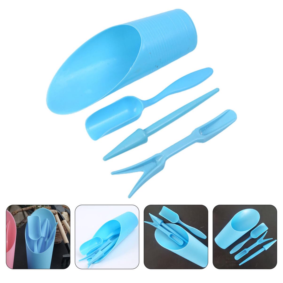Plant Parent Tools - 4 ピース/セット、プラスチック耐久性のあるバケツシャベル鉢植え栽培シリンダー MeatPlant 土壌シャベルガーデンツールミニ庭の植栽ツール
