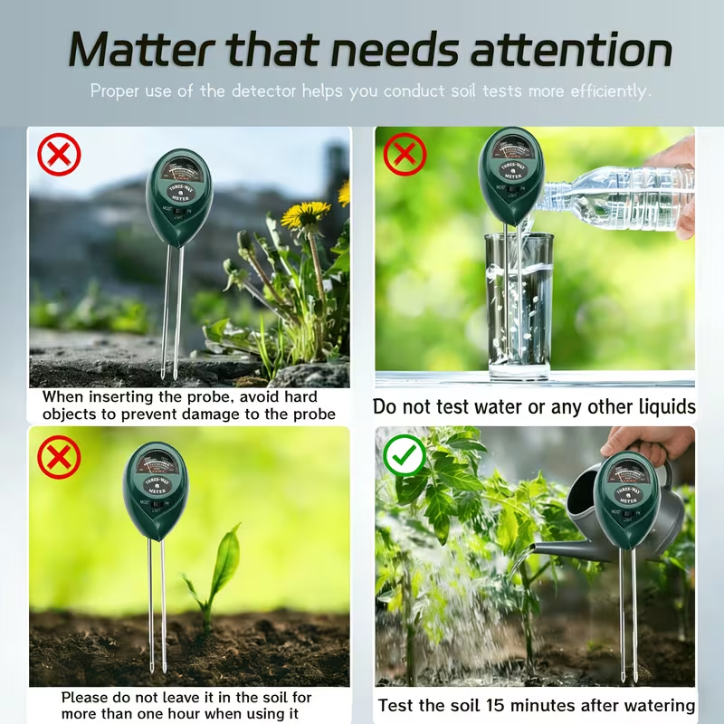3-in-1土壌テスター（水分、PH、光測定器）– バッテリ - Plant Parent Tools のレビューと価格